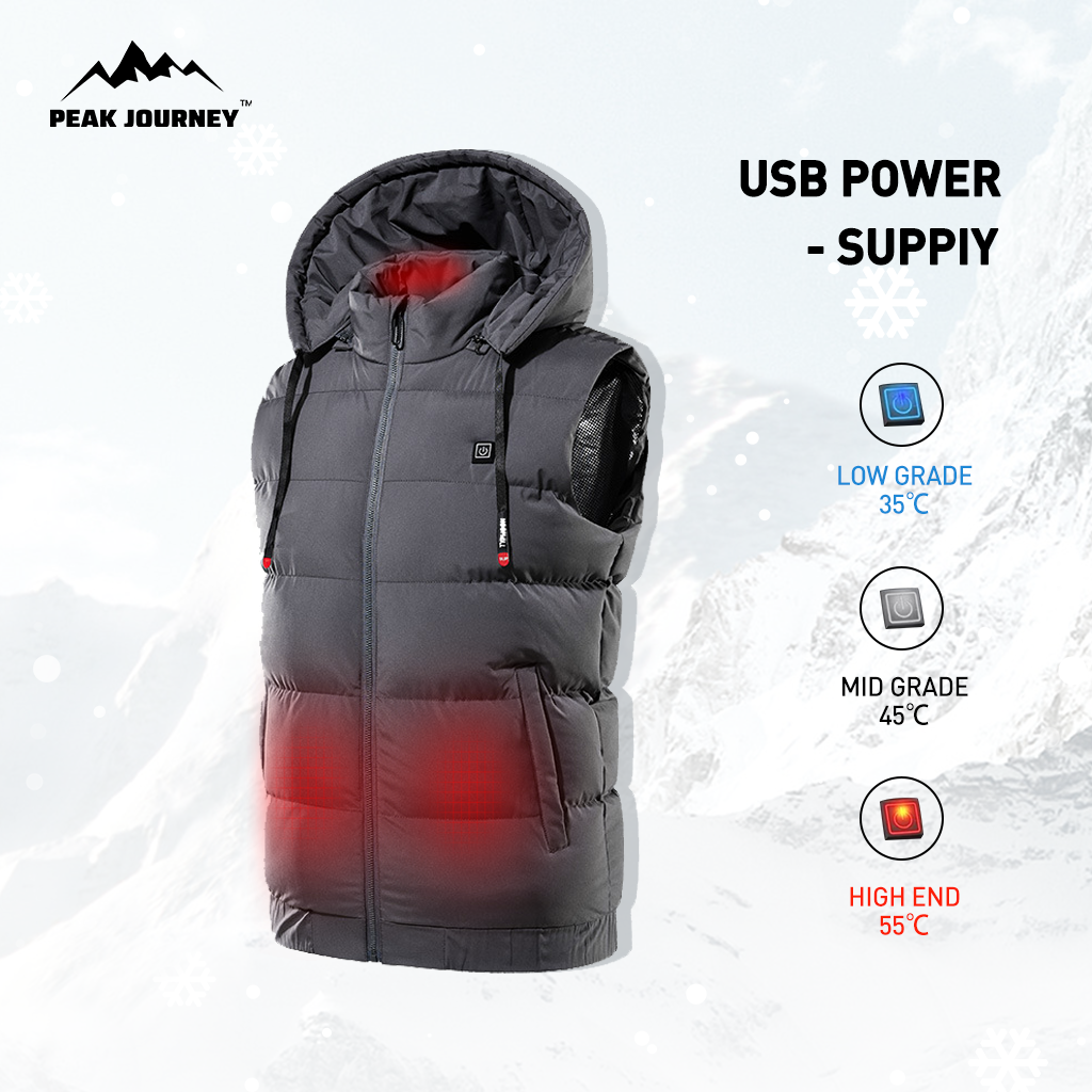 Unisex Smart USB Heating Vest - Adjustable Temperature, Winter Warmth