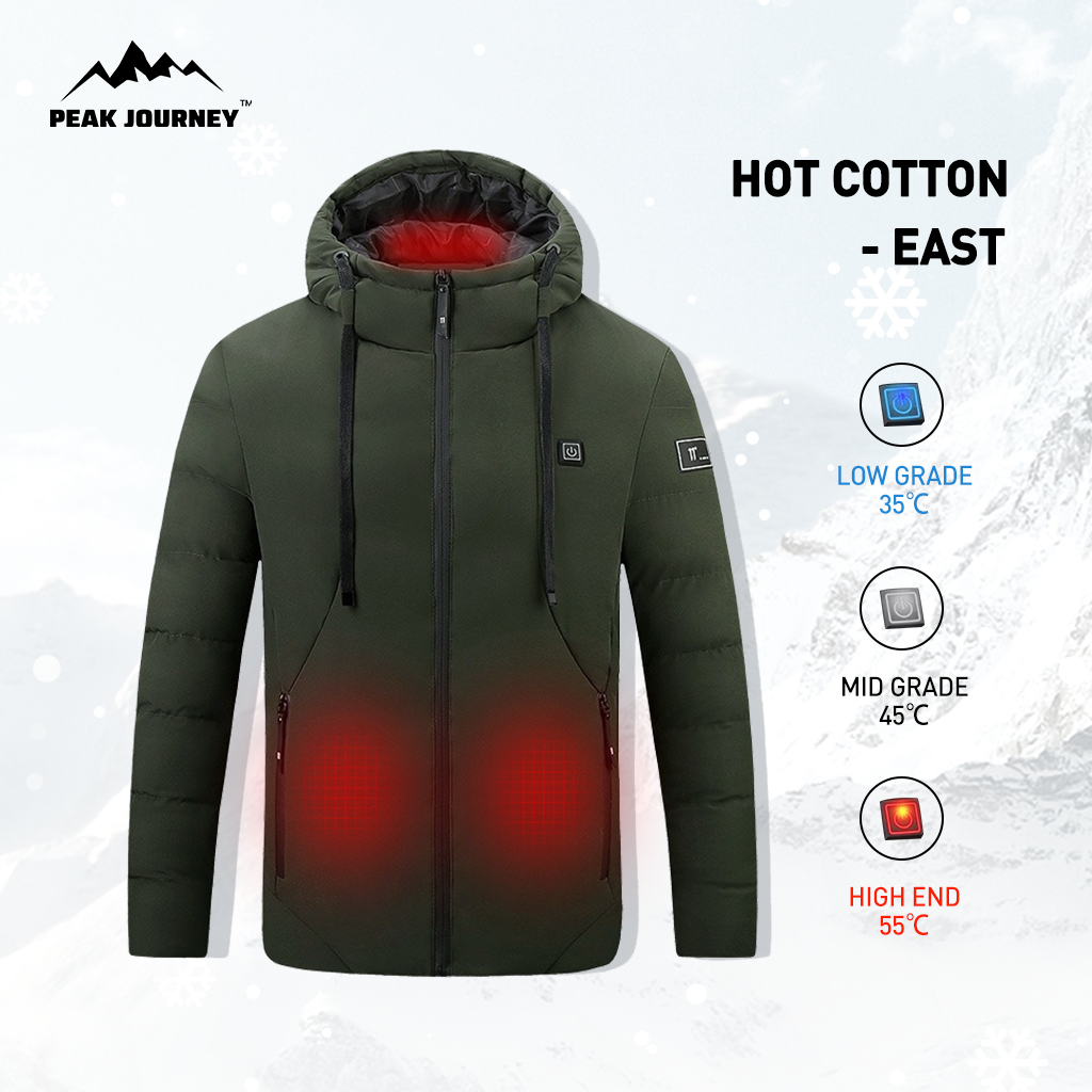 Fashionable Winter Leisure Thickened USB Dual Control Heated Cotton Jacket