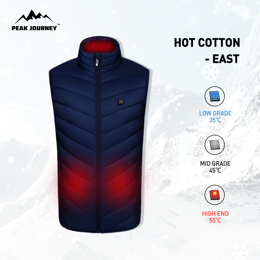 USB Heated Vest with Smart Temperature Control and 9 Heating Zones