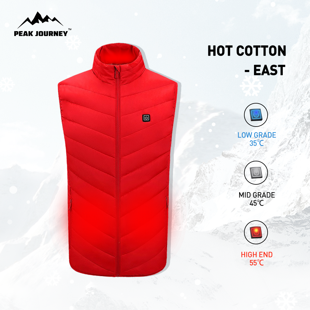 USB Heated Vest with Smart Temperature Control and 9 Heating Zones