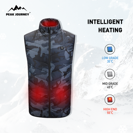 USB Heated Vest with Smart Temperature Control and 9 Heating Zones