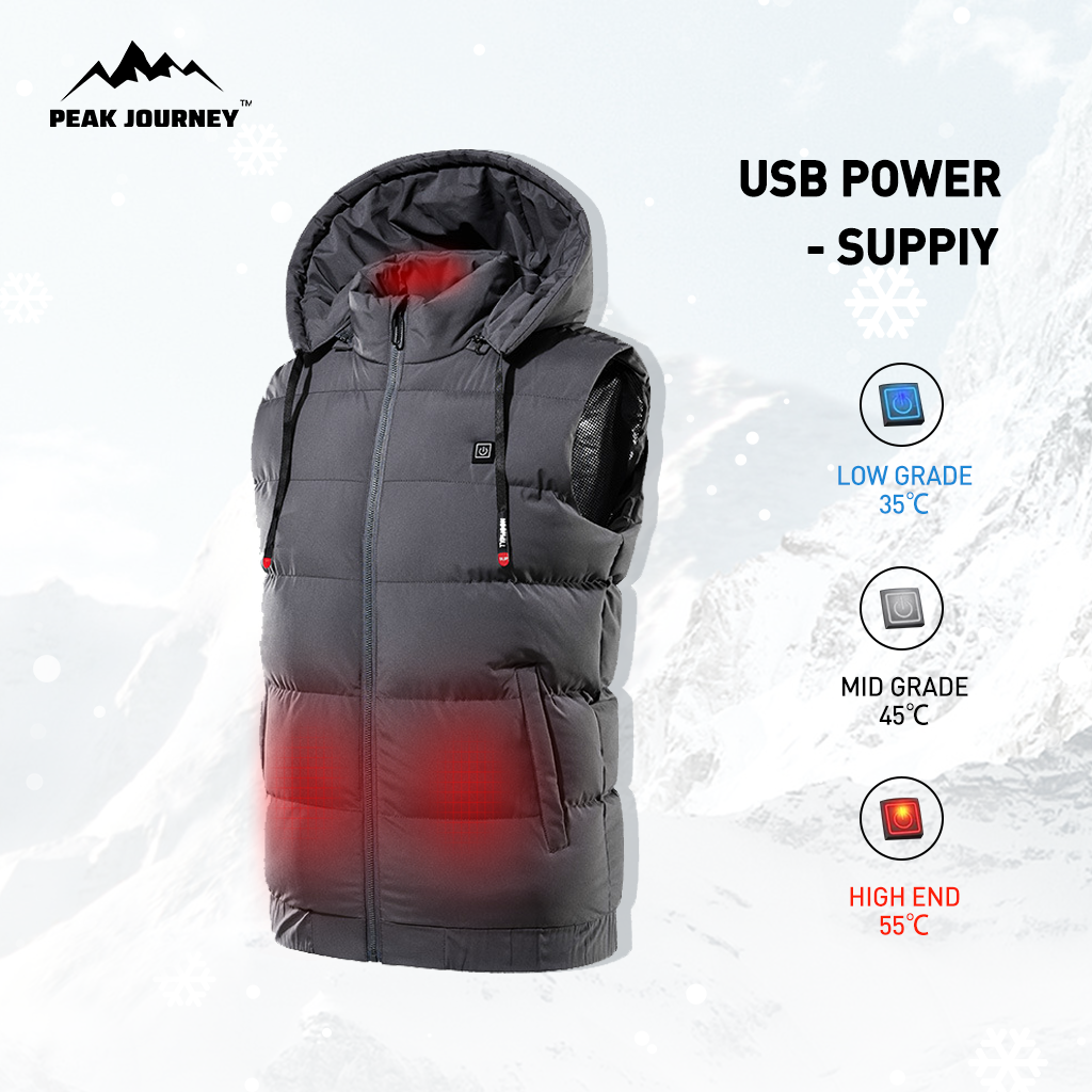 Unisex Smart USB Heating Vest - Temperatura ajustável, calor de inverno
